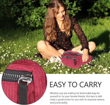 Набір з 2 бананки/поясна сумка Valiclud для жінок та дівчат. Зелений (червоний) колір.