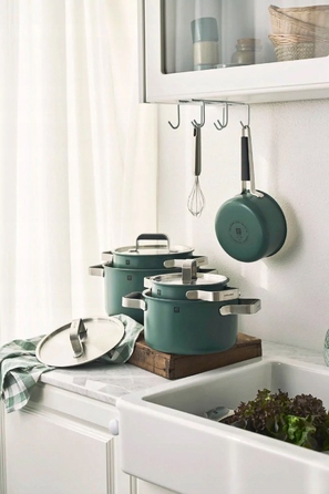 Набір каструль зі сталі нержавіючої Zwilling PURE, 3 предмети, зелений