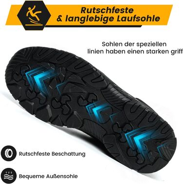 Чоботи робочі зимові непромокаючі з металевим носком для чоловіків та жінок. Робочі чоботи з антиковзною підошвою, захисне взуття, 40 EU, чорний