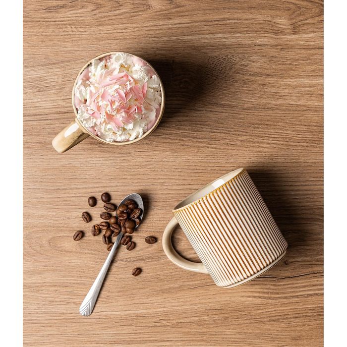 Набір посуду GBhome з реактивної глазурі для 6 осіб, 18 предметів: тарілки, миски, чашки (капучино), ручна робота, кераміка, безпечний для мікрохвильової печі та посудомийної машини