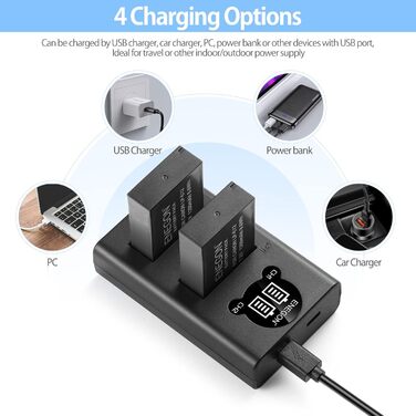 Акумулятор ENEGON LP-E12 1200mAh для Canon EOS M50, M50 Mark II, M, M2, M10, M100, M200, Rebel SL1, 100D, Kiss X7, PowerShot SX70 HS
