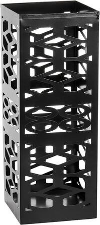 ZENFUN Metal Umbrella Stand - Freestanding Umbrella Holder for Entryway, Home, Office, Hotel - Black, 15x15x40 CM