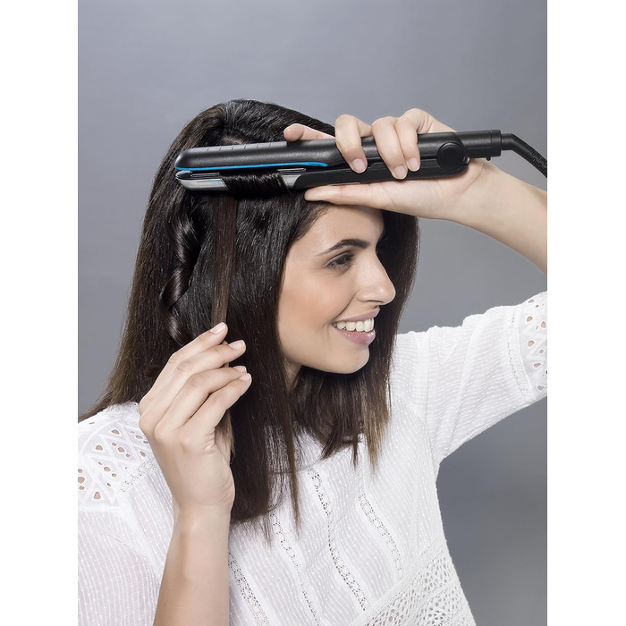 Випрямляч для волосся Rowenta SF6220 Liss & Curl Ultimate Shine: випрямлення та локони, LED, чорний/срібний