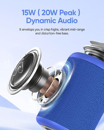 Портативна Bluetooth колонка AY з підсвіткою, водонепроникна IPX5, AUX/TF-карта, 24 год роботи, синя