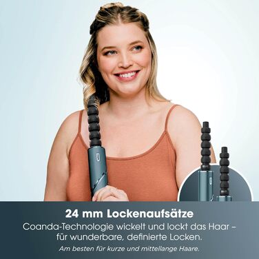 Фен Shark FlexStyle Multi 5 в 1 з насадками для локонів, щітками та концентратором – без пошкодження волосся, універсальне укладання, для всіх типів волосся (Teal)