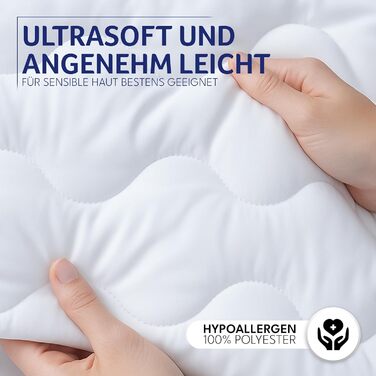 Пухова ковдра Gentle North 155x220/200x200 - для алергіків, м'яка, пухнаста, легкою літньою ковдрою, 60°C