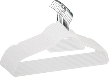Набір вешалок для одягу SVITA (10 шт.) - вешалки для костюмів, антиковзаючі, з оксамиту, білі