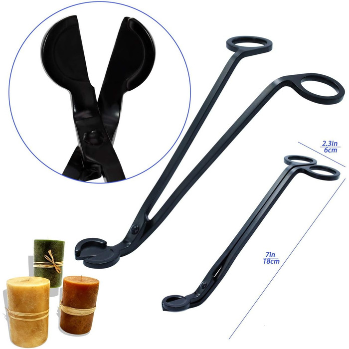 7-in-1 Stainless Steel Candle Accessory Set – Candle Wick Trimmer, Candle Snuffer, Candle Wick Dipper, Tweezers, Candle Tray Plate for Candle Lovers, Family, Party