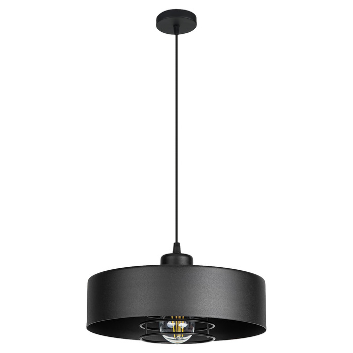 Підвісна лампа LEDLUX, чорна, металева, 1x E27, 80 см