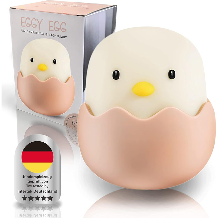 MegaLight LED Night Light Kids RGB Color Changing | Night Light Baby without swallowable small parts | Nursing light dimmable timer | Night lamp for children's room touch USB | (Eggy Egg)