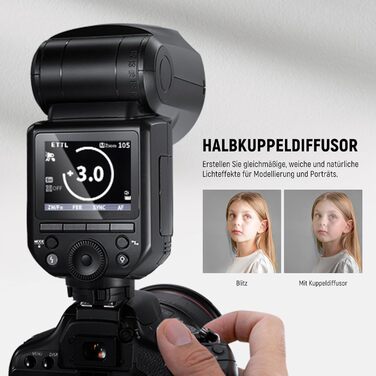 NEEWER Z2-S 2.4G TTL Speedlite для Sony: потужний спалах з дифузором та 2 моделювальними лампами, 76W, 1/8000s HSS, 3000mAh, 600 блискіток