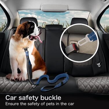 Міцна тактична повід для собак з карабіном швидкого закриття та світловідбиваючими нитками, 1,2-1,8 м Power-Stretch повід для середніх та великих собак (Морський колір та Чорний)