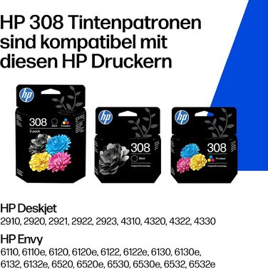 Оригінальний чорний картридж HP 308 (нова версія) для принтера