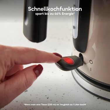 Електричний чайник Russell Hobbs Colours Plus Mokka 1.7л з нержавіючою статтю, 2400W, з фільтром від накипу та індикатором рівня води