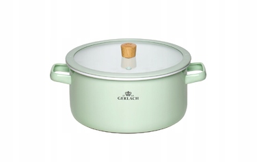 Набір емальованого посуду Gerlach Natur Enamel, пастельно-зелений, 6 предметів