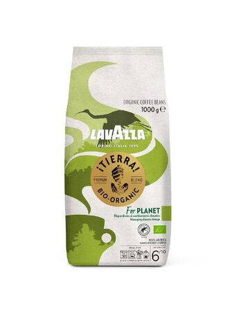Кава в зернах Lavazza Tierra For Planet, 100% органічна арабіка, легкого обсмаження для еспресомашини, м'який фруктово-квітковий смак, 1 кг