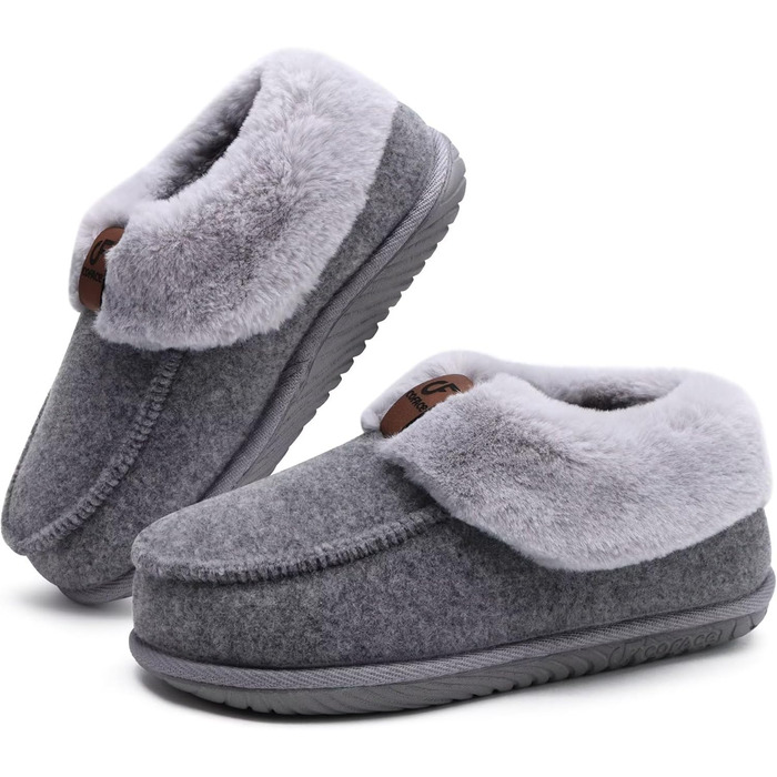 Тапочки жіночі COFACE, теплі, флісові, зимові, з рухомої підошвою, сірі (44 EU)