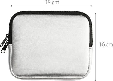 Чохол для eReader kwmobile - Неопренова сумка-чохол, захисний чохол - 17 x 12 x 2 см, внутрішні розміри 6' eReader (6,8-7' eReader, сріблястий)