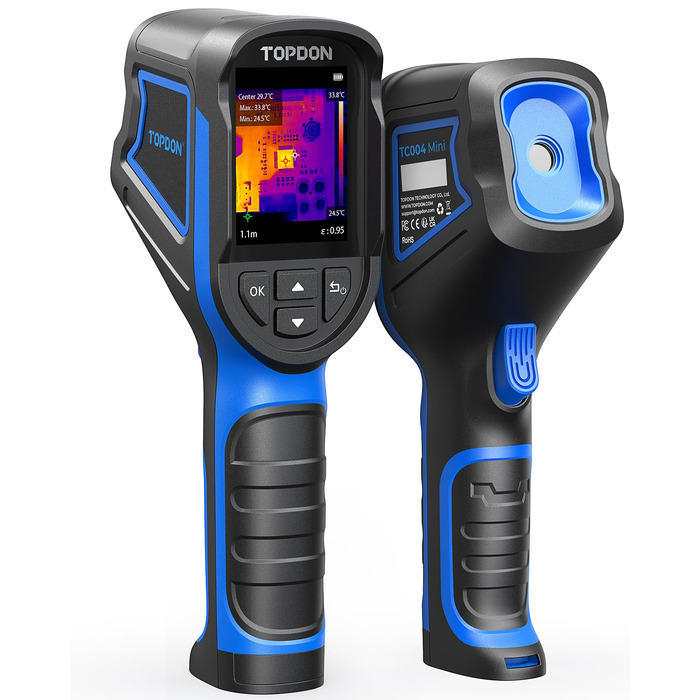 Тепловізор TOPDON TC004 Mini: 240x240 IR, до 15 годин роботи, -20°C до 450°C, 25Hz. Ідеально для діагностики будівель, виявлення витоків, HVAC