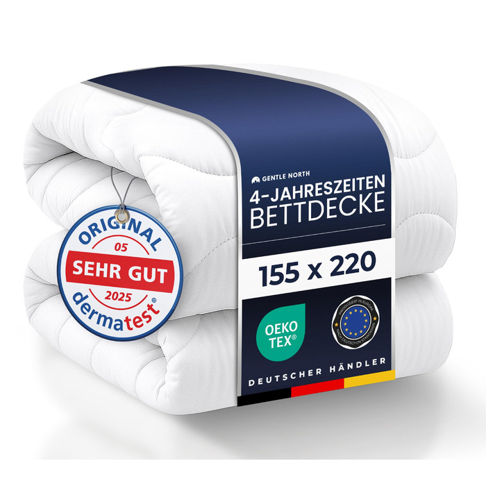 Ковдра Gentle North 155x220 - 4-сезонна ковдра для алергіків, м'яка та пухнаста, 155 x 220 см, придатна для прання при 60°C