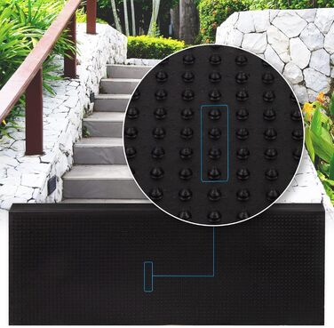Rubber Threshold Ramps - Non-Slip Transition Mats for Indoor/Outdoor Use - 5 Piece Set - Various Designs - 25x75cm (Santiago)