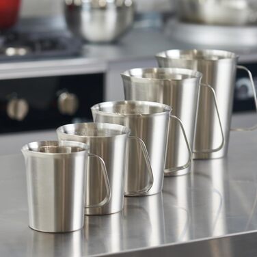Stainless Steel Measuring Cup 1L Stainless Steel Measuring Jug with Measuring Units & Handle Metal Pitcher Dishwasher-Safe Milk Frothing Cup Measuring Cup, …
