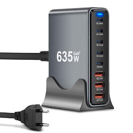 Зарядний пристрій Arceli USB-C 635W GaN III 10 портів: 5x USB-C PD + 5x USB-A QC4.0 для iPhone 16/15/14 Pro Max, Samsung Galaxy, MacBook, iPad, ноутбуків