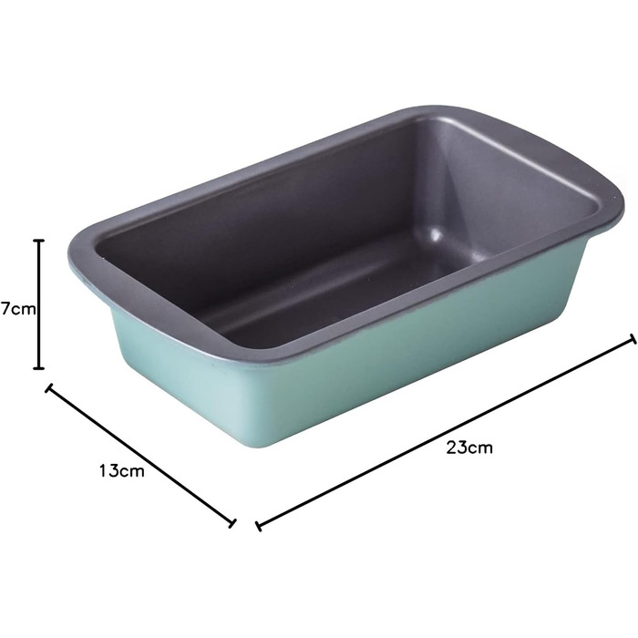 The Great British Bake Off Loaf Tin for Baking, 900g Capacity, for Bananas, White and Seeded Breads, Official GBBO Logo, Non-Stick Carbon Steel, Delicate Egg Blue, 23 x 13 x 7 cm
