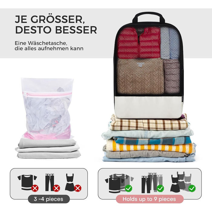 Набір кубиків для пакування багажу BAGLHER - органайзери для подорожей, водонепроникні, бежеві