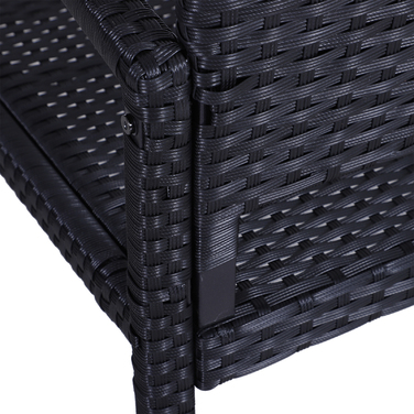 Садова лавка Outsunny з ротангу Polyrattan на 2 особи, паркова лавка зі сталевим каркасом та плетінням, чорного кольору, розміром 122 x 60 x 87 см для саду та тераси.
