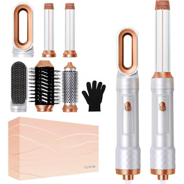 Airstyler 5 в 1: Фен-щітка з іонізацією, 20 м/с, 110 000 об/хв, для створення локонів та випрямлення волосся (фіолетовий)