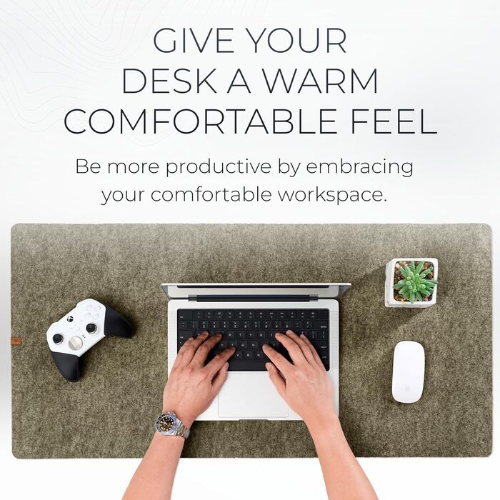 Підкладка на стіл повстяна з мохом (декоративний мох) – захист від подряпин, офісний декор