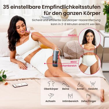 Пристрій для епіляції IPL, 25J, трипульсний лазер, для жінок та чоловіків, безболісна технологія охолодження сапфіром, довготривалий ефект для бікіні, ніг, пахв та тіла (темно-синій)