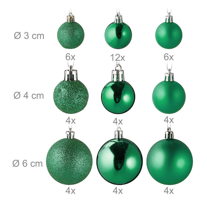 Relaxdays Set of 100 Christmas Baubles