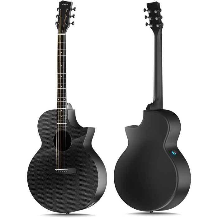 Електроакустична гітара Enya 36' Set: Комплект для початківців з підсилювачем, чорний колір, 3/4, з підрізом, з коругуванням, для дітей та дорослих