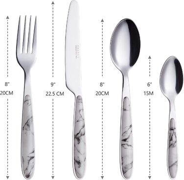 Набір столових приборів Exzact Rostfrei Stahl, мармур, нержавіюча сталь, 24 штуки