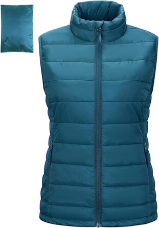 Жіноча степна жилетка Outdoor Ventures для туризму та кемпінгу, тепла, з капюшоном, керамічно-блакитна, розмір L