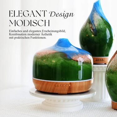 Ароматичний дифузор Porseme Aroma 500 мл, скляний зволожувач повітря, ультразвуковий аромадифузор з LED-підсвіткою 7 кольорів, для ефірних олій, працює до 21 години, тихий, для дому (Rosegold)