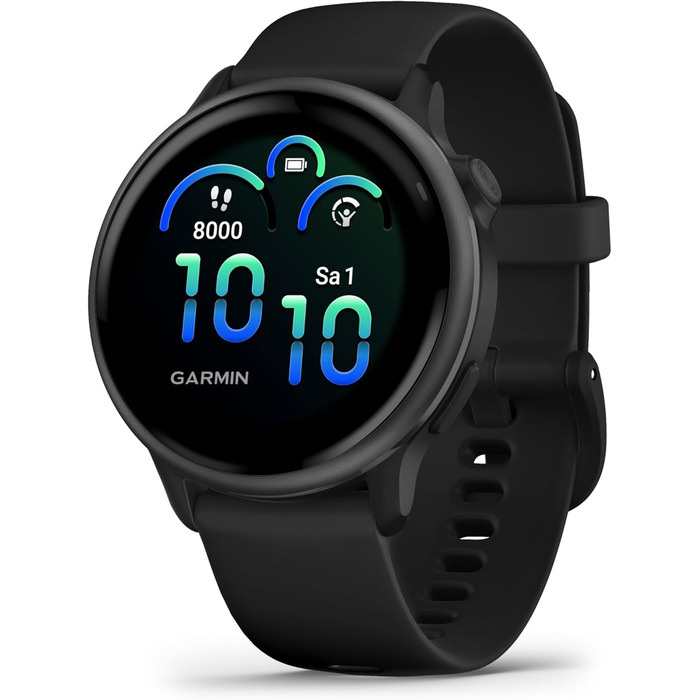 Розумний годинник Garmin vívoactive 6 42mm - фітнес-трекер з AMOLED-дисплеєм, до 11 днів роботи від акумулятора, 80+ спортивних функцій, моніторинг здоров'я, сповіщення та Garmin Pay (чорний/сірий)