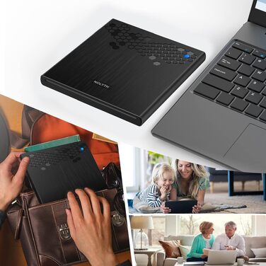 Зовнішній CD/DVD привід для ноутбука USB-C: слот-ін DVD-брунер та плеєр для Mac, MacBook, Windows з кнопкою вильоту