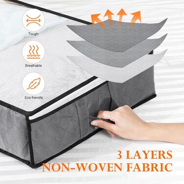 Коробки для зберігання під ліжко AiQInu (2 шт.) 100x50x18 см, складні, з вікном, для одягу, ковдр, постільної білизни