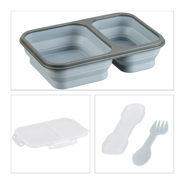 Relaxdays Foldable Lunchbox with 2 Compartments
