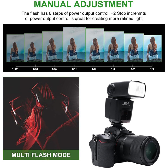 Спалах Meike MK430 TTL для Nikon: сумісний з D7100, D5300, D5200, D3500, D3100, D600, D800, D3200, D90, D80, D300, D7500, D780 та інші моделі