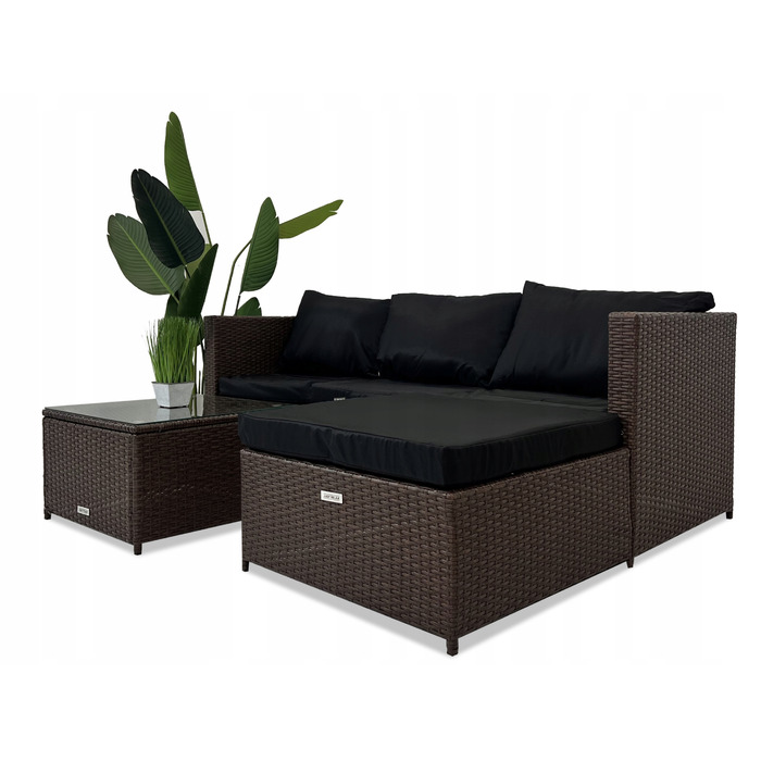Комплект садових меблів з техноротанга Just Relax, коричневий, 2 предмети