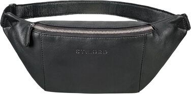 STILORD 'Pino' Елегантна поясна/грудна сумка з натуральної шкіри для жінок та чоловіків, чорна. Компактна сумка-рюкзак, вінтажний стиль.