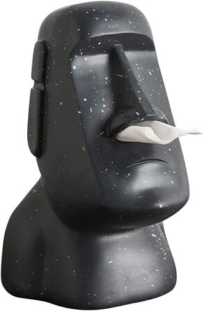 BA Moai Tissue Box, Easter Island Tissue Holder, Moai Cosmetics Box for Kitchen Living Room Bedroom - 25x16.5x18cm