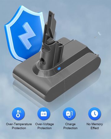 Акумулятор Waitley V7 6000mAh для пилососів Dyson V7 (SV11, Absolute, Animal, Motorhead, Trigger, Car+Boat, Fluffy, HEPA, Mattress) з 2 фільтрами