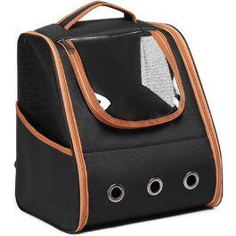 Рюкзак для кота та собаки до 5,9 кг, переноска для тварин з сітчастим вікном, дихаючий рюкзак для подорожей з домашніми тваринами (чорний)