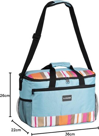 Термосумка B.PRIME 20L Classic: 36x26x22 см, блакитна | Для пікніка, кемпінгу, подорожей та покупок