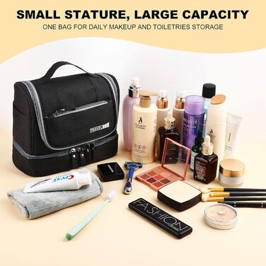 Чоловіча та жіноча косметичка JOZEA, водонепроникна дорожня сумка-органайзер, чорна